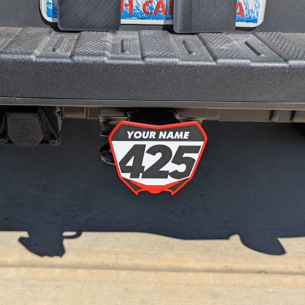Personalized Motocross Number Plate Hitch Cover