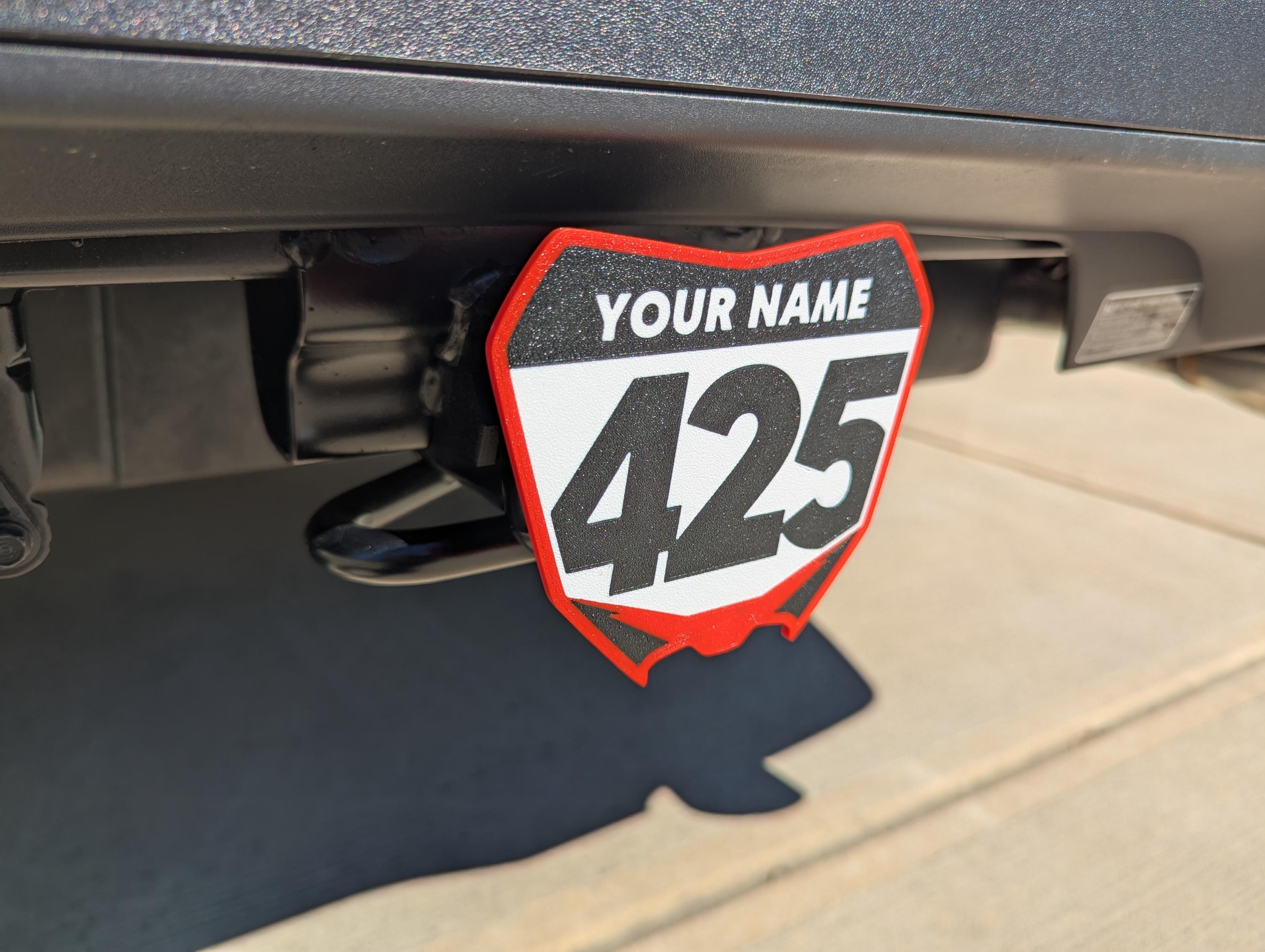 Personalized Motocross Number Plate Hitch Cover