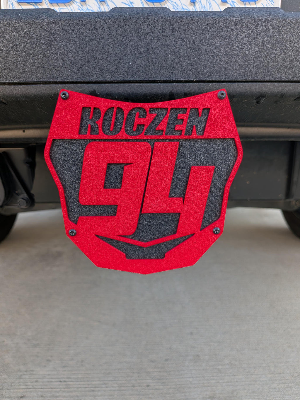 Personalized Motocross Number Plate Trailer Hitch Cover
