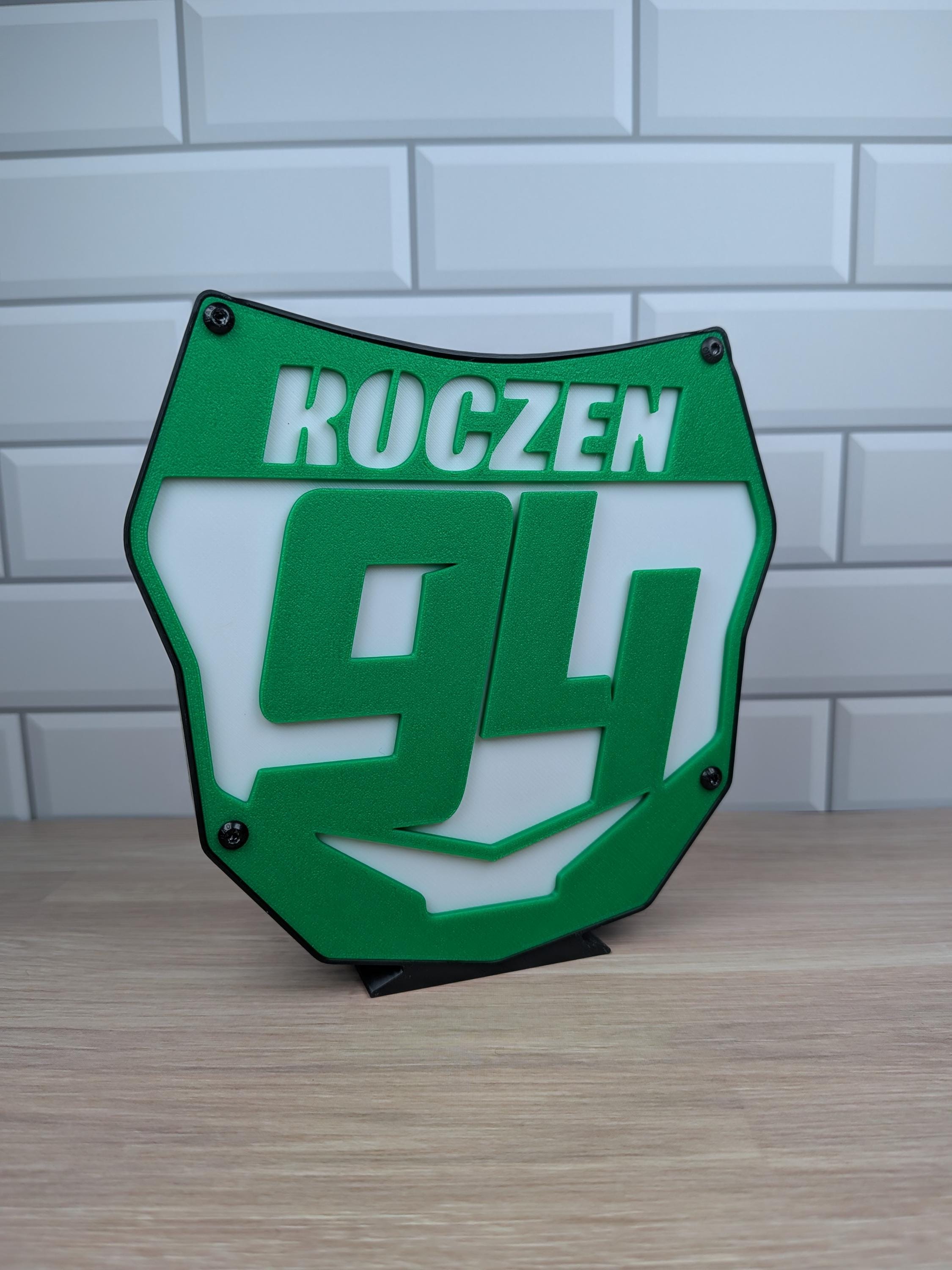 Personalized Motocross Number Plate LED Lightbox | NightLight