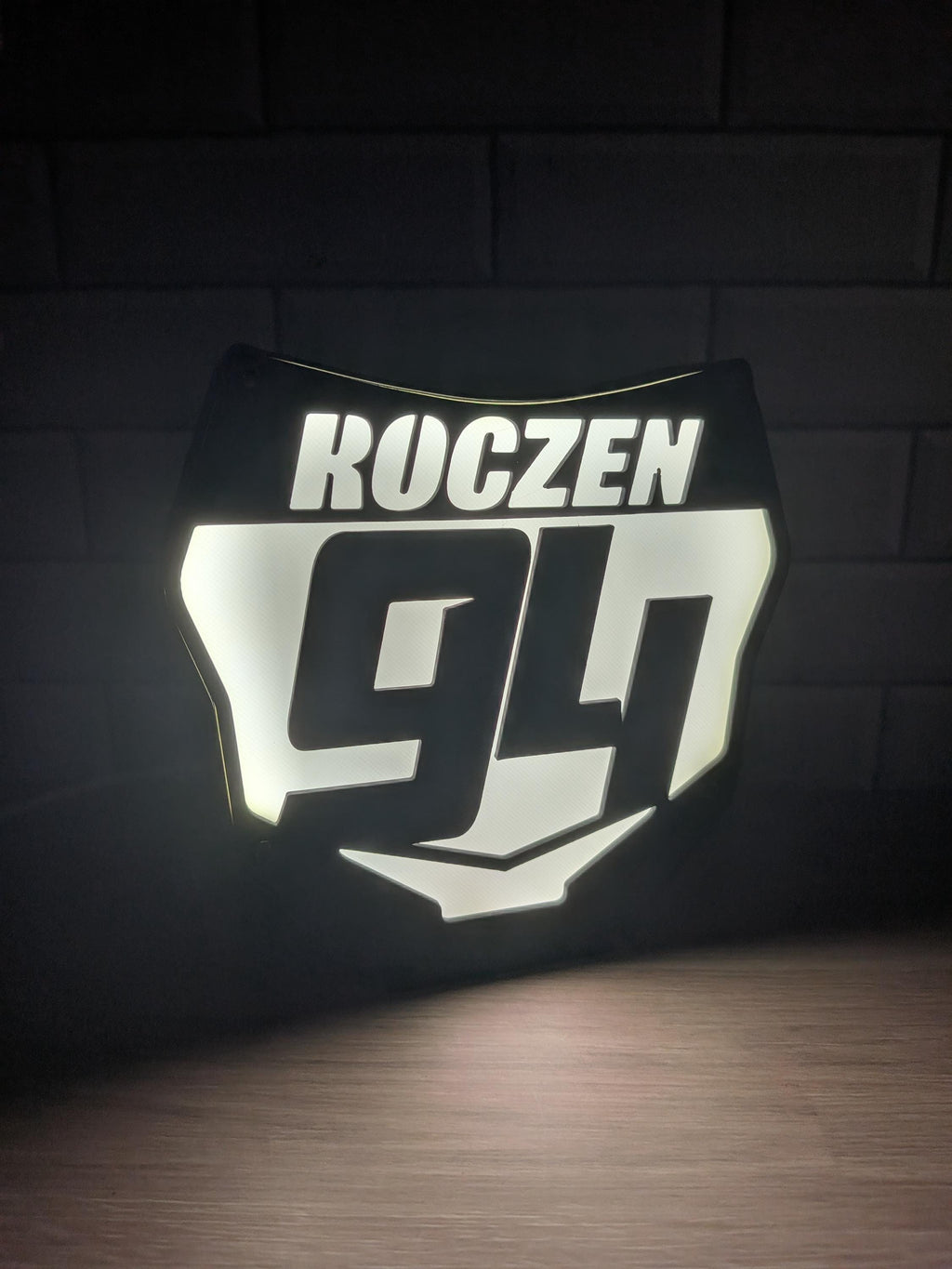 Personalized Motocross Number Plate LED Lightbox | NightLight