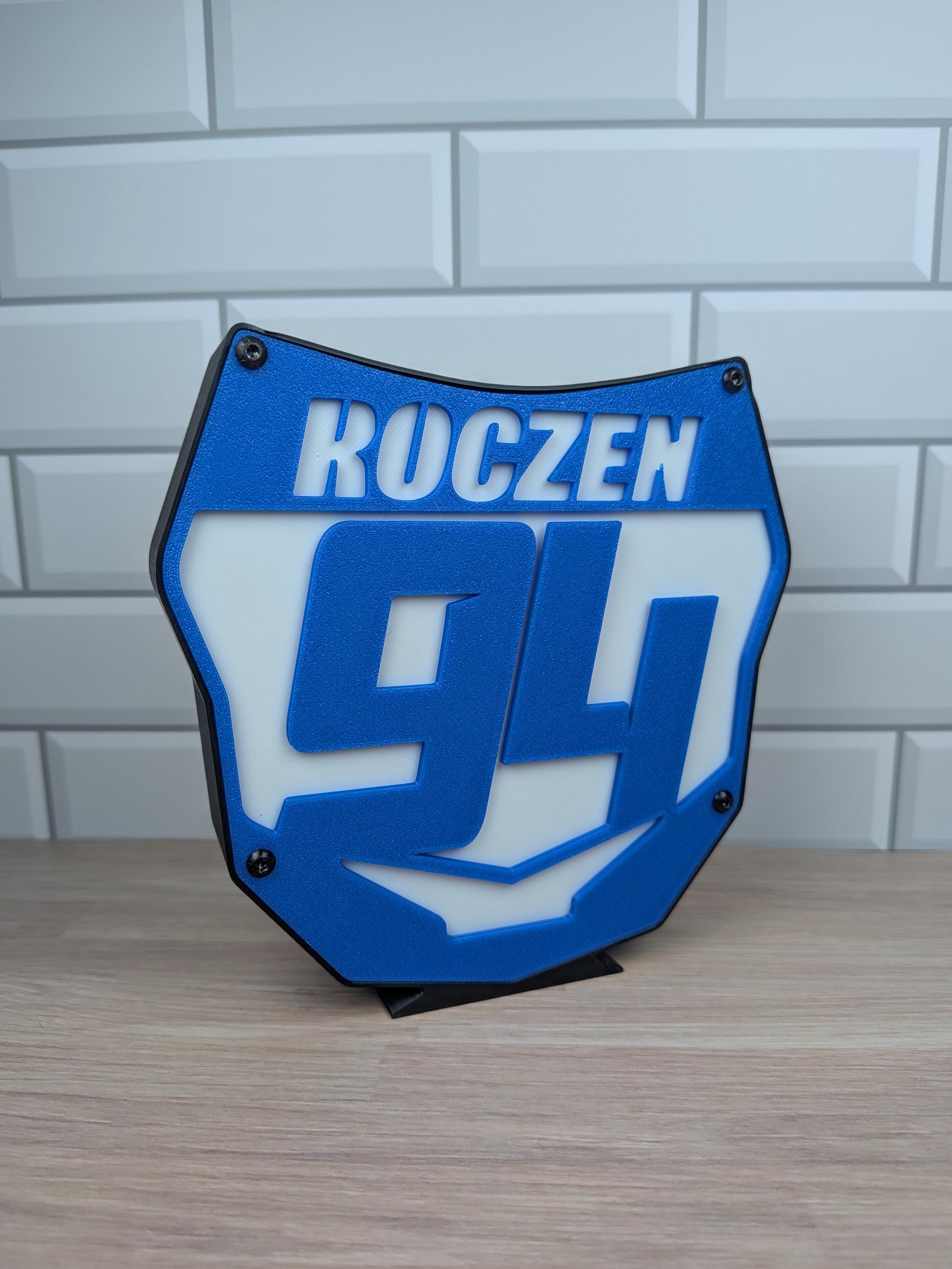 Personalized Motocross Number Plate LED Lightbox | NightLight