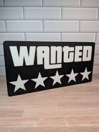 5-Star Wanted Level LED Sign – 3D Printed Gamer Room Decor