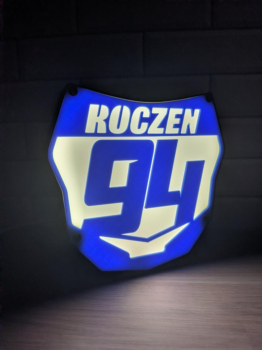 Personalized Motocross Number Plate LED Lightbox | NightLight