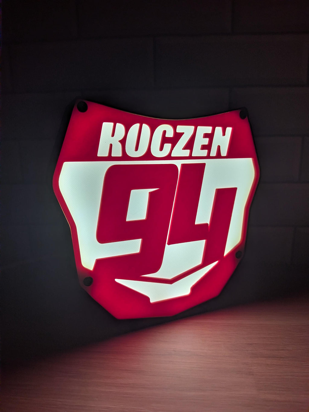 Personalized Motocross Number Plate LED Lightbox | NightLight