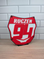 Personalized Motocross Number Plate LED Lightbox | NightLight