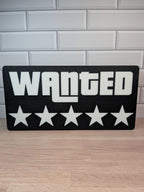 5-Star Wanted Level LED Sign – 3D Printed Gamer Room Decor