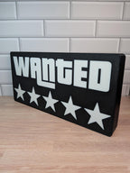 5-Star Wanted Level LED Sign – 3D Printed Gamer Room Decor