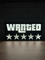 5-Star Wanted Level LED Sign – 3D Printed Gamer Room Decor